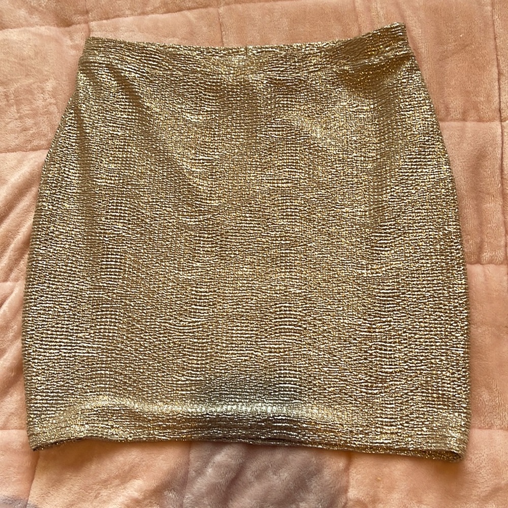 tight gold sexy skirt